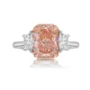 Brown Pink Elongated Radiant Diamond Engagement Ring