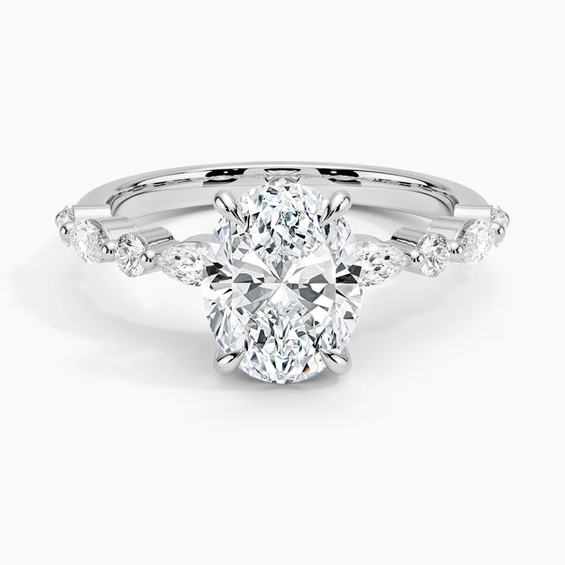 BE1D378 white Oval top 2 carat