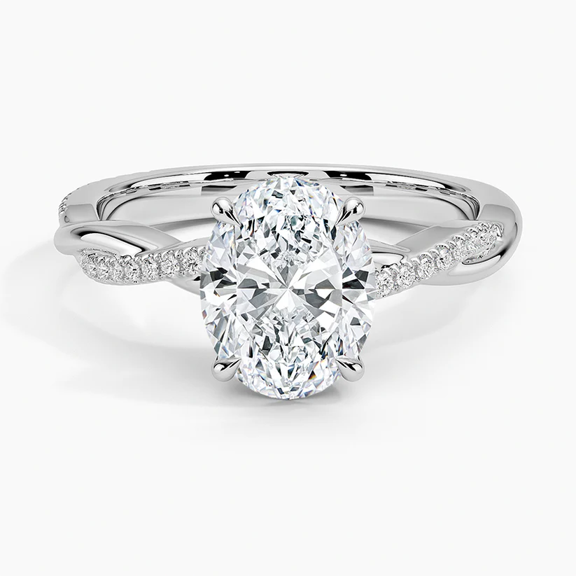 BE1D54 white Oval top 2 carat