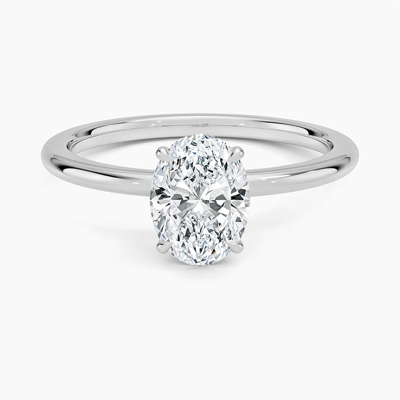 EmerladLabDiamondSolitaireEngagementRingin18kWhiteGold 1ct 1