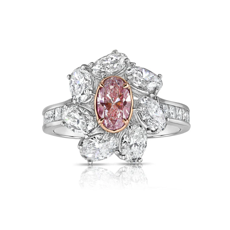 Oval Cut Pink Diamond Ring