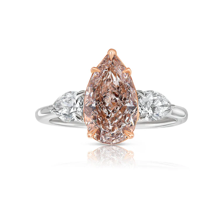 Pear Shape Pink Diamond Ring