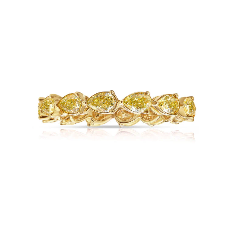 Pear Shape Yellow Diamond Ring
