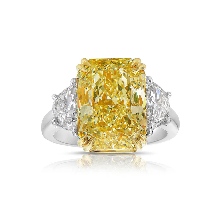 Yellow Elongated Radiant Diamond Engagement Ring